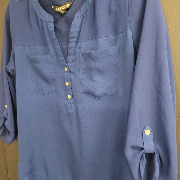 Express Women's Royal Blue Blouse - Picture 3 of 4